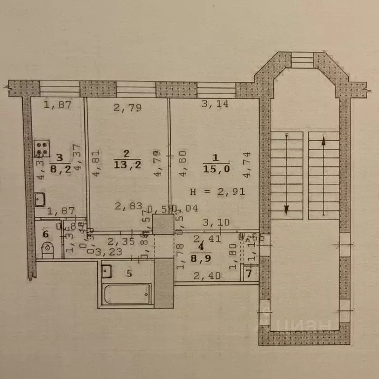 2-к кв. Свердловская область, Екатеринбург ул. Грибоедова, 22 (49.9 м) - Фото 2
