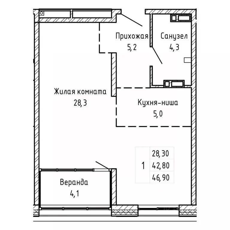 2-к кв. Приморский край, Владивосток Днепровская ул., 25к5 (46.9 м) - Фото 0