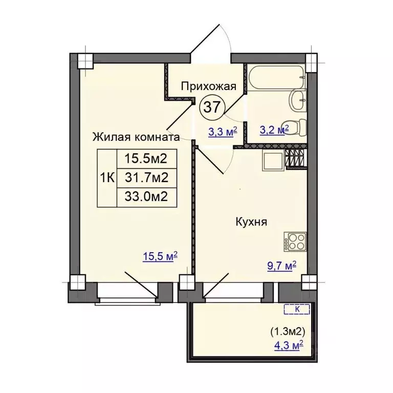 1-к кв. Псковская область, Псковский район, Завеличенская волость, д. ... - Фото 1