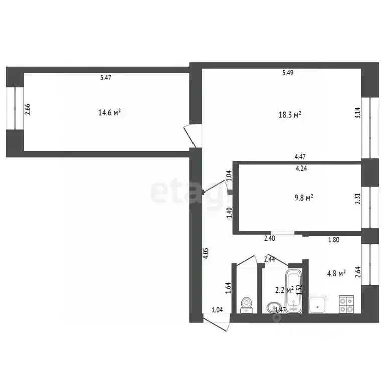 3-к кв. Тюменская область, Тюменский муниципальный округ, с. Онохино ... - Фото 2