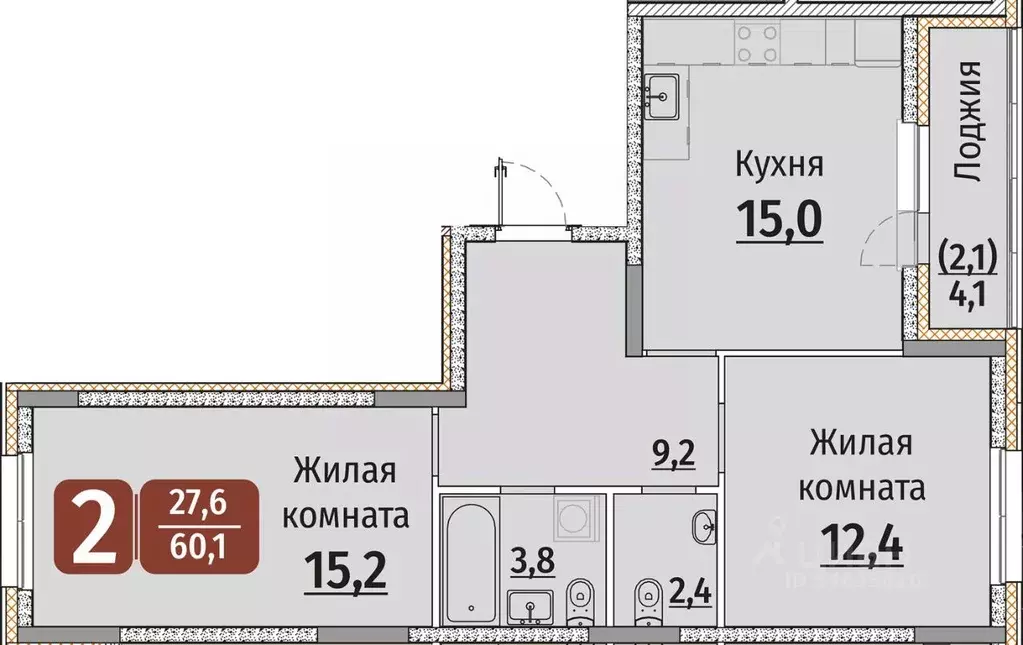 2-к кв. Чувашия, Чебоксары ул. Энергетиков (62.15 м) - Фото 0