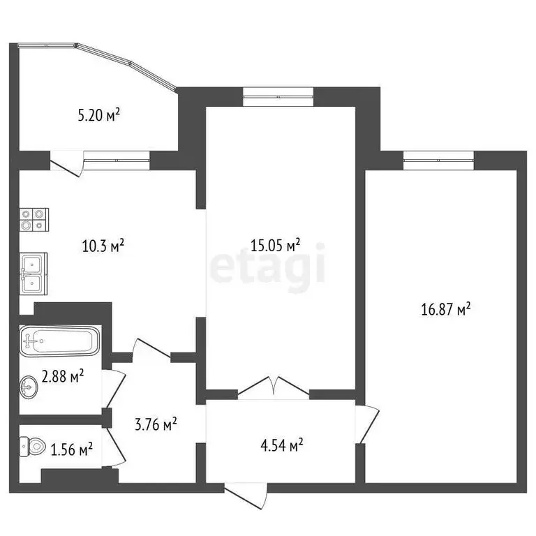 2-комнатная квартира: Якутск, улица Лермонтова, 63 (55.1 м) - Фото 0