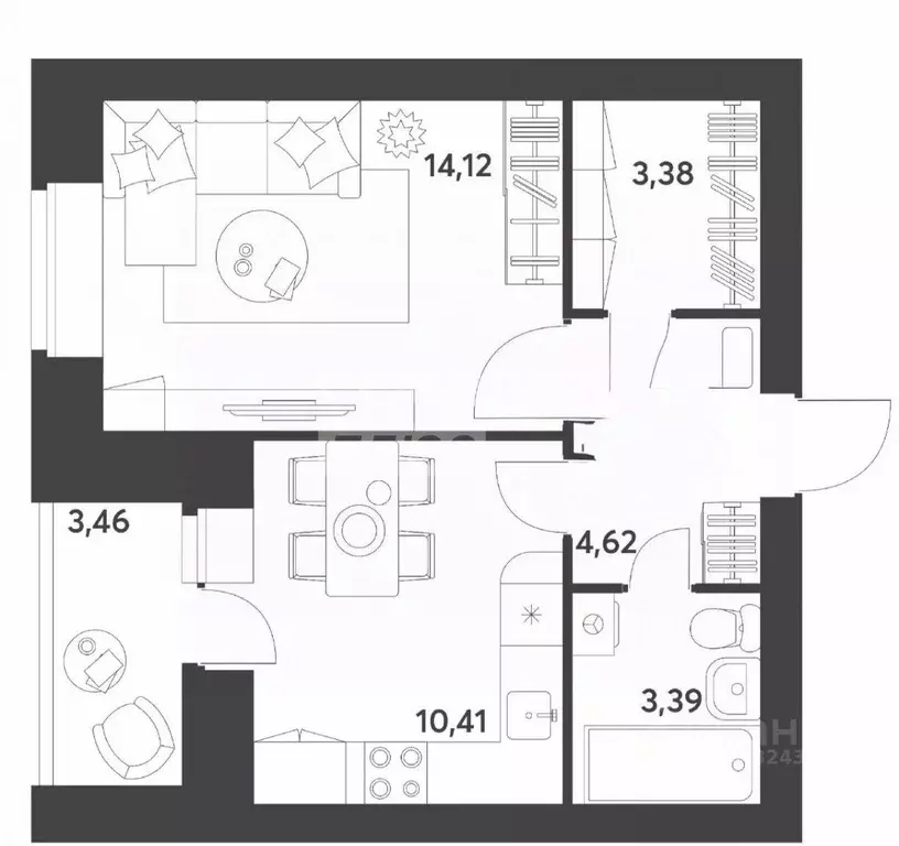 1-к кв. Марий Эл, Йошкар-Ола ул. Павлова, 6 (39.3 м) - Фото 2
