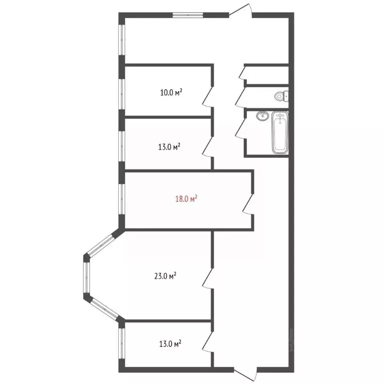 Комната Санкт-Петербург 10-я Советская ул., 14 (18.0 м) - Фото 2
