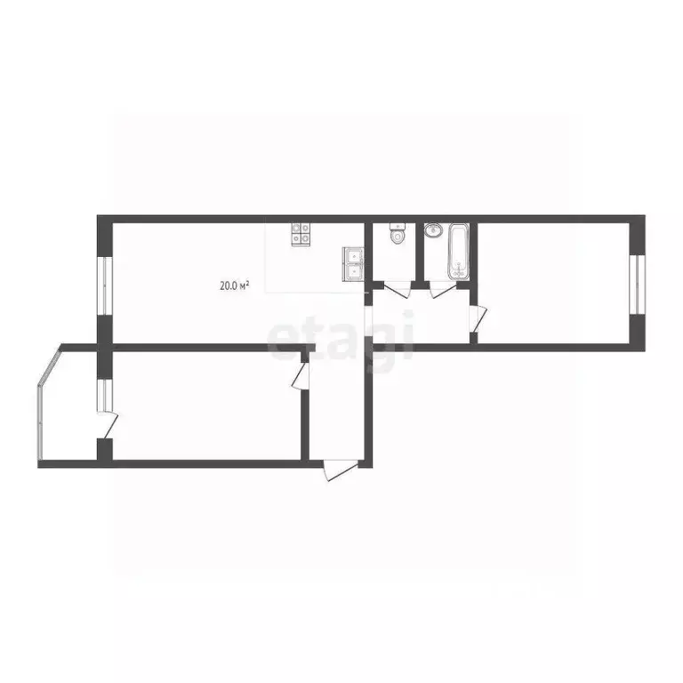 2-к кв. Ханты-Мансийский АО, Сургут ул. Семена Билецкого, 6 (68.0 м) - Фото 2