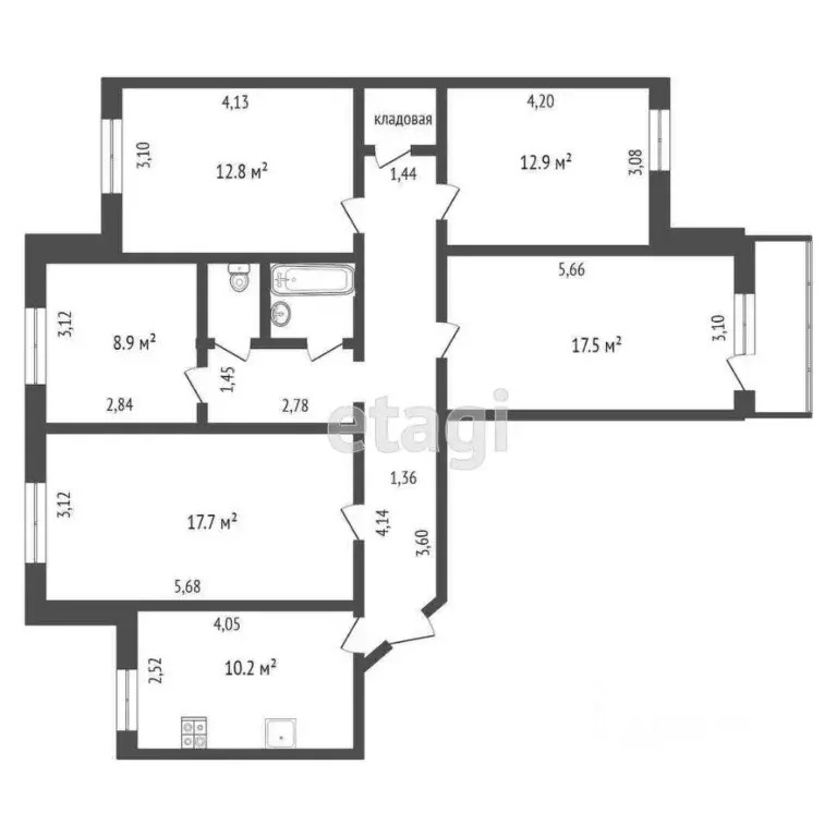 5-к кв. Тюменская область, Тюмень 6-й мкр, ул. Валерии Гнаровской, 5 ... - Фото 2