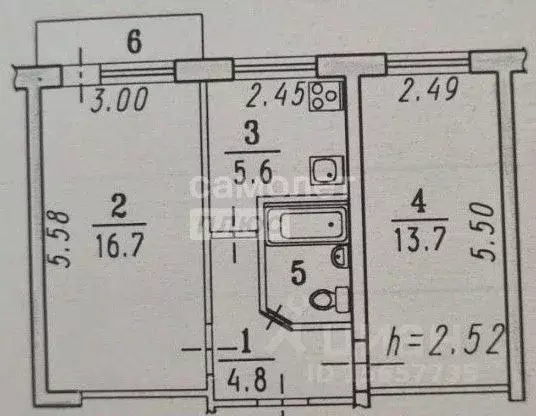 2-к кв. Омская область, Омск ул. Труда, 9 (44.0 м) - Фото 2