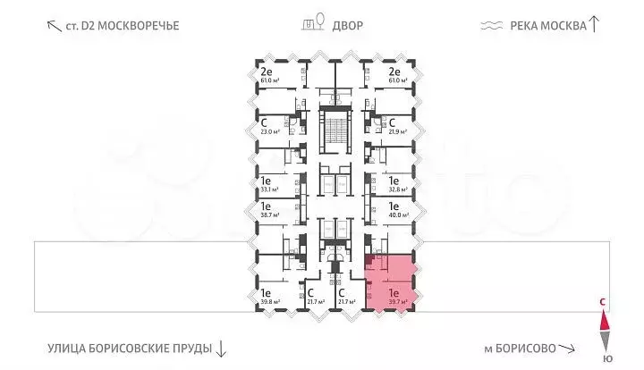 1-к. квартира, 39,7 м, 25/30 эт. - Фото 1