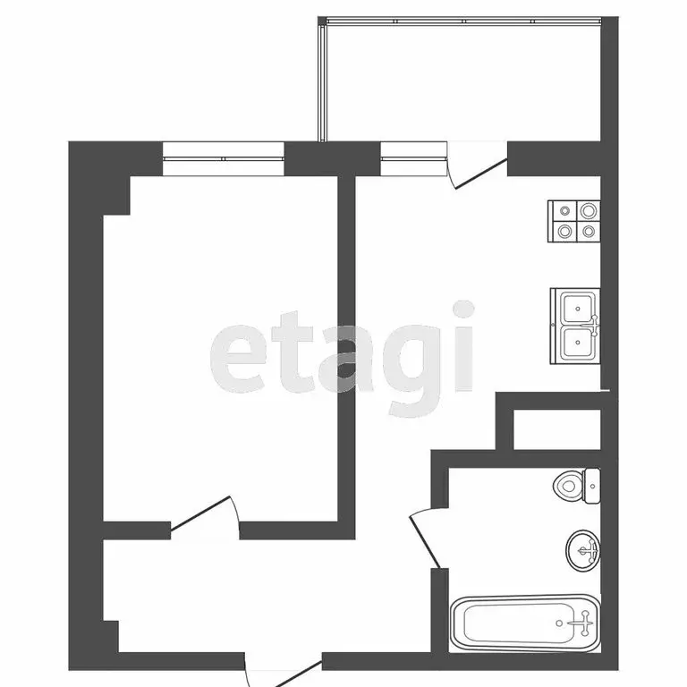 1-комнатная квартира: Тюмень, улица Парада Победы, 9 (35 м) - Фото 0