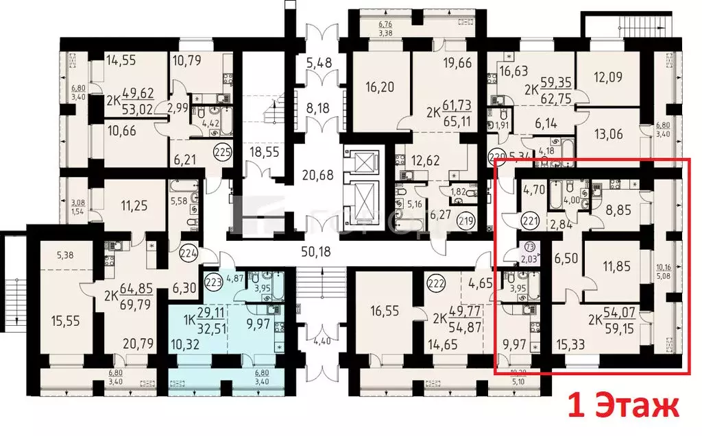 2-комнатная квартира: Кисловка, микрорайон Левобережный, улица Василия ... - Фото 1