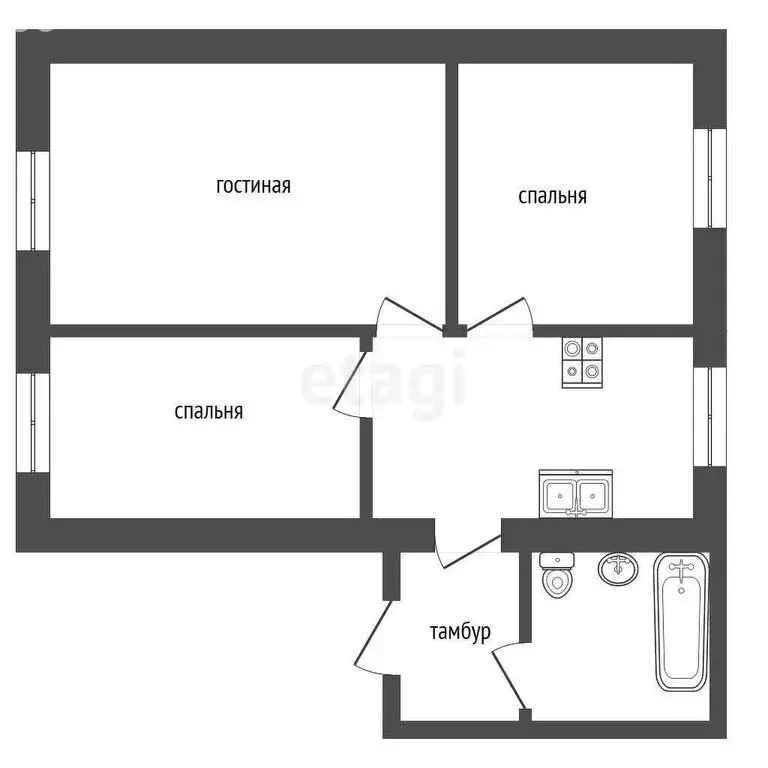 Дом в деревня Кочетовка, улица Калинина (63.2 м) - Фото 0