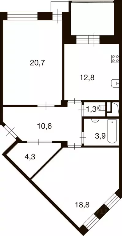 2-к кв. Москва д. Ивановское, ул. Семена Гордого, 6 (72.7 м) - Фото 0