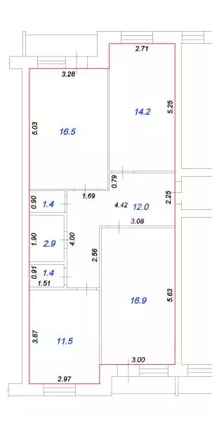 3-к кв. Тверская область, Тверь Ореховая ул., 2 (81.0 м) - Фото 2