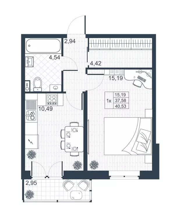 1-комнатная квартира: Коммунар, Самойловская улица, 2 (37.3 м) - Фото 1