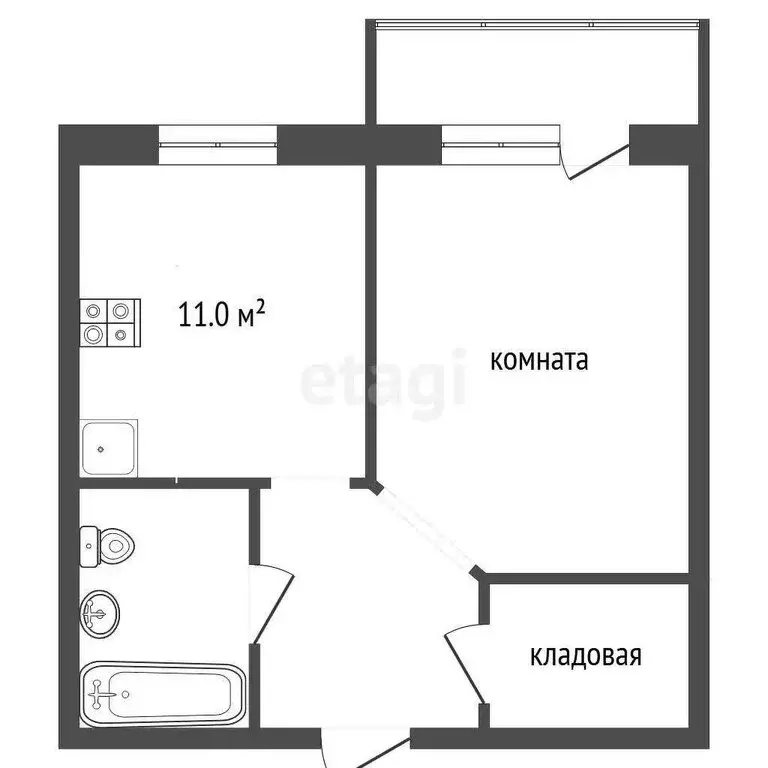 1-комнатная квартира: Абакан, проспект Дружбы Народов, 52 (44 м) - Фото 1