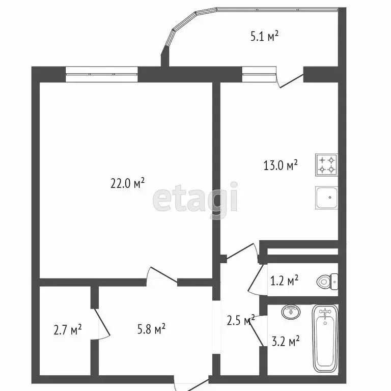 1-комнатная квартира: Дмитров, микрорайон имени В.Н. Махалина, 40 ... - Фото 1