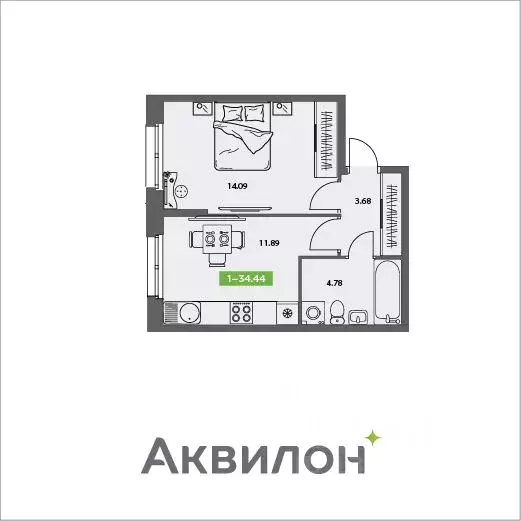 1-к кв. Архангельская область, Северодвинск Аквилон Север жилой ... - Фото 0