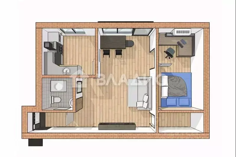 2-к кв. Белгородская область, Белгород ул. Мичурина, 58 (44.6 м) - Фото 2
