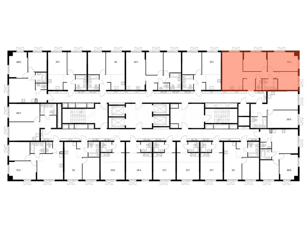 3-к. квартира, 73,4 м, 24/24 эт. - Фото 1