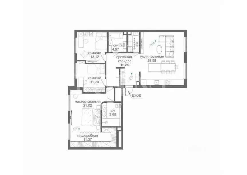 4-к кв. Москва ул. Академика Королева, 21 (132.0 м) - Фото 2
