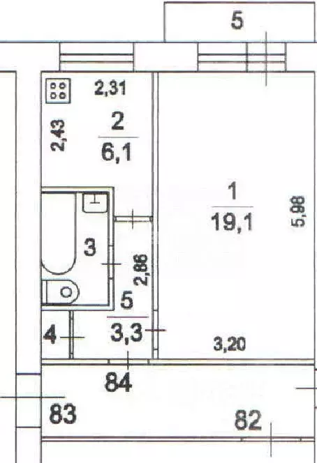 1-к кв. Московская область, Дзержинский ул. Лермонтова, 23 (33.2 м) - Фото 1