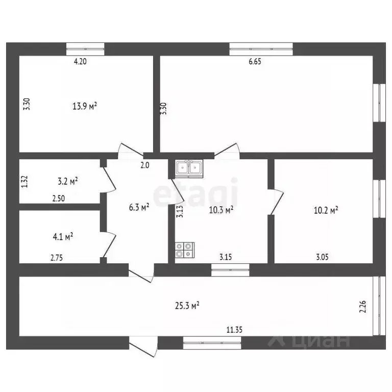 Дом в Калужская область, Мещовск Красноармейская ул., 1А (71 м) - Фото 2
