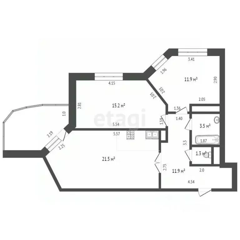 2-к кв. Оренбургская область, Оренбург ул. Автомобилистов, 2/2 (65.7 ... - Фото 1