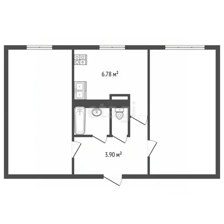2-к кв. Санкт-Петербург Альпийский пер., 10 (45.0 м) - Фото 2