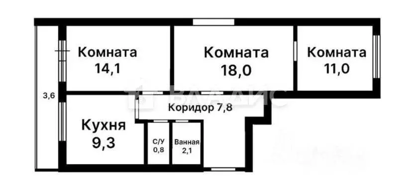 3-к кв. Москва ул. Павла Корчагина, 7 (66.7 м) - Фото 2