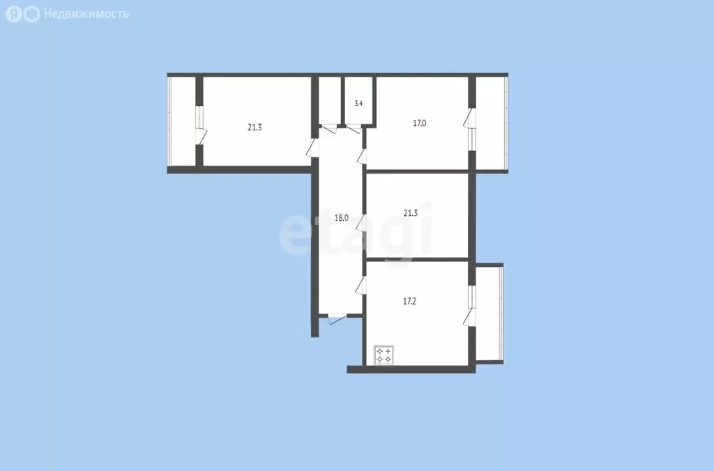 3-комнатная квартира: Черкесск, улица Космонавтов, 100 (98 м) - Фото 1