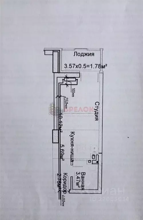 Студия Ростовская область, Ростов-на-Дону просп. Стачки, 215Б (25.0 м) - Фото 2