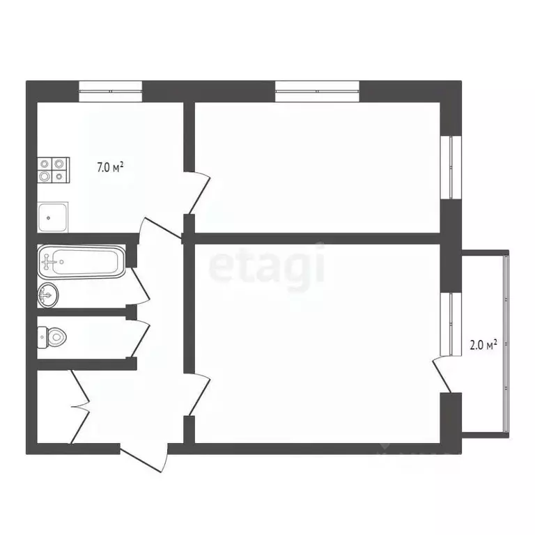 2-к кв. Костромская область, Кострома Лагерная ул., 4 (57.5 м) - Фото 1