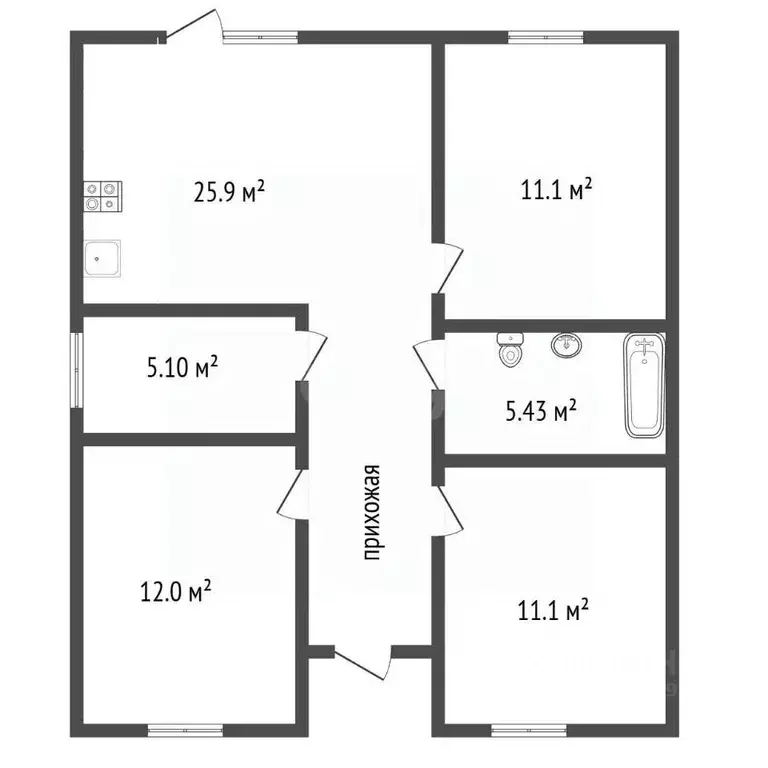 Дом в Воронежская область, Семилуки Молодежная ул., 35А (80 м) - Фото 1
