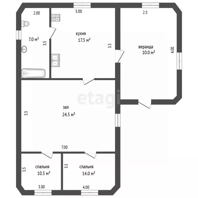 Дом в Тюменская область, Ярковский муниципальный округ, с. Гилево ул. ... - Фото 2