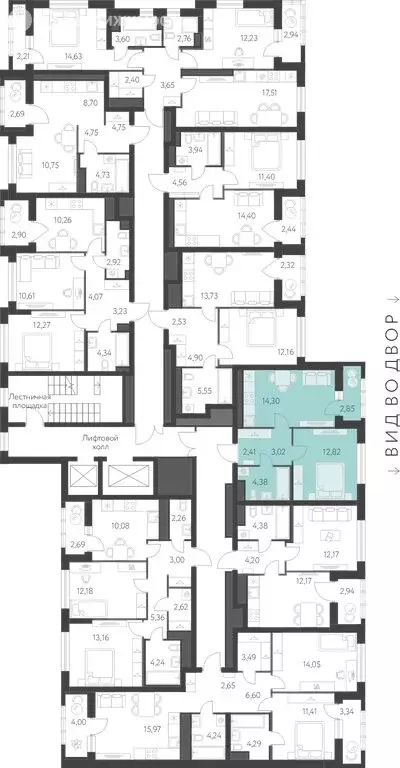 1-комнатная квартира: Екатеринбург, улица Академика Парина, 25 (38.36 ... - Фото 2