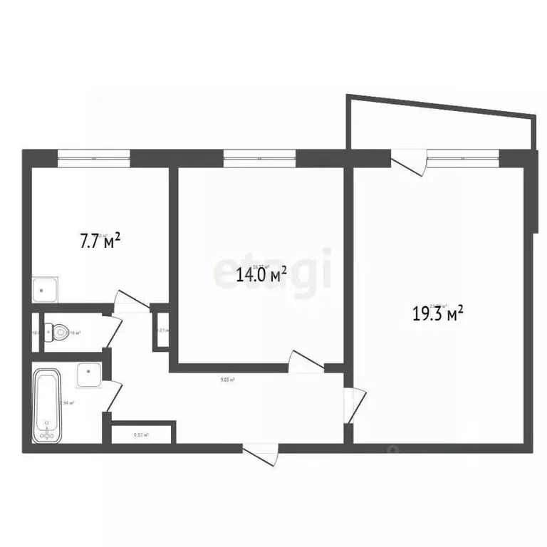 2-к кв. Челябинская область, Озерск ул. Дзержинского, 56 (52.7 м) - Фото 1