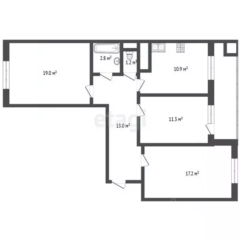 3-к кв. Крым, Саки ул. Крымская (75.0 м) - Фото 1