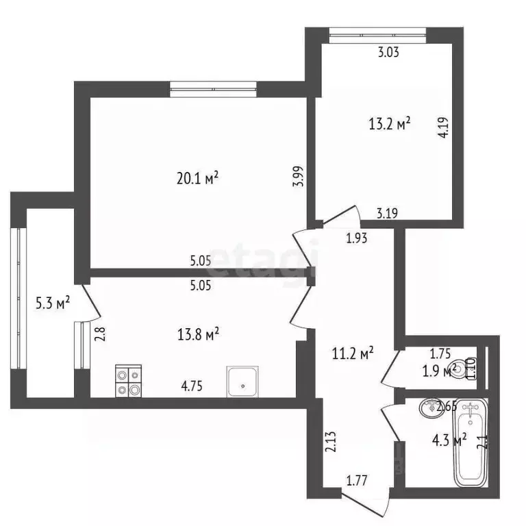 2-к кв. Крым, Ялта ул. Красноармейская, 36Бк2 (64.5 м) - Фото 1