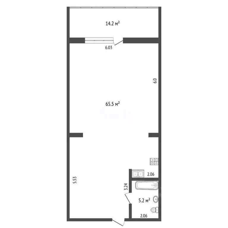 Студия Севастополь Севастопольская зона ЮБК кв-л, 20А (77.8 м) - Фото 2