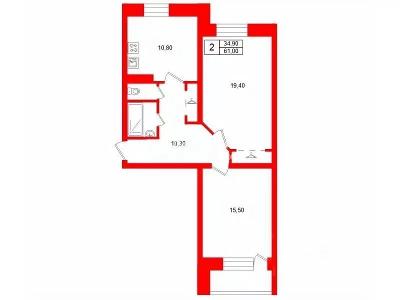 2-к кв. Ленинградская область, Шлиссельбург Кировский район, ... - Фото 2