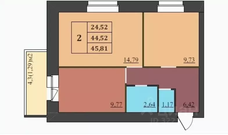 2-к кв. Ярославская область, Ярославль ул. Генерала Маргелова, 4 ... - Фото 2