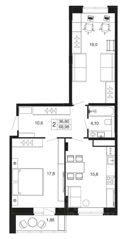 2-к кв. Московская область, Апрелевка Наро-Фоминский городской округ, ... - Фото 1