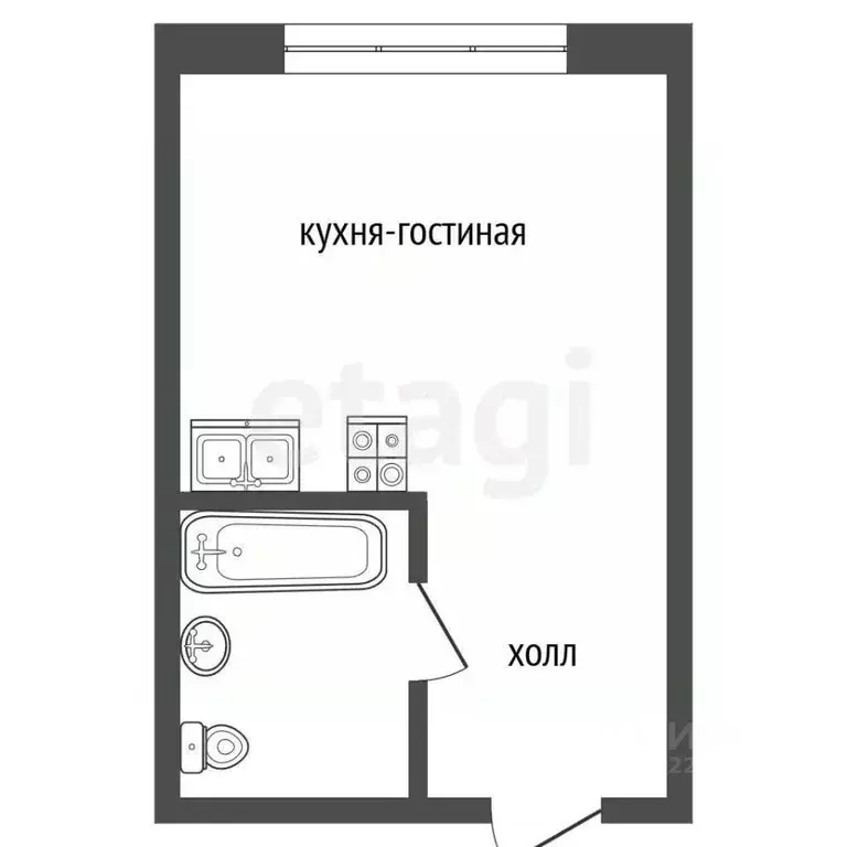 Студия Свердловская область, Екатеринбург ул. Печатников, 5 (24.5 м) - Фото 2