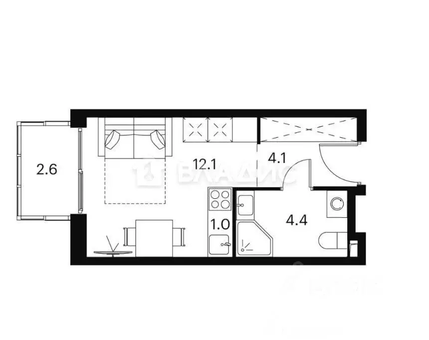 Студия Москва Сигнальный проезд, 12 (24.3 м) - Фото 2