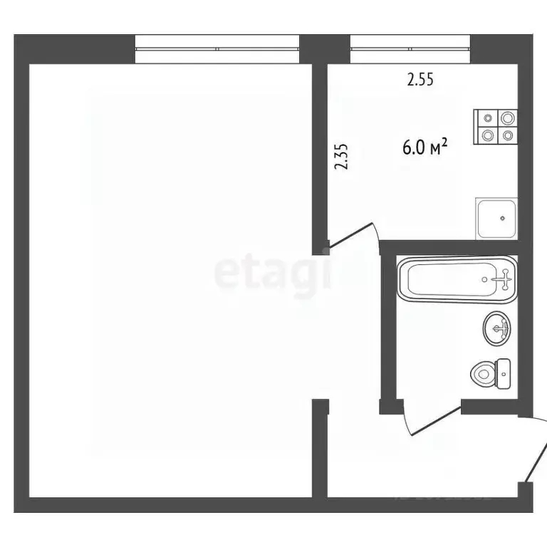 1-к кв. Камчатский край, Вилючинск Кронштадтская ул., 9 (33.1 м) - Фото 2