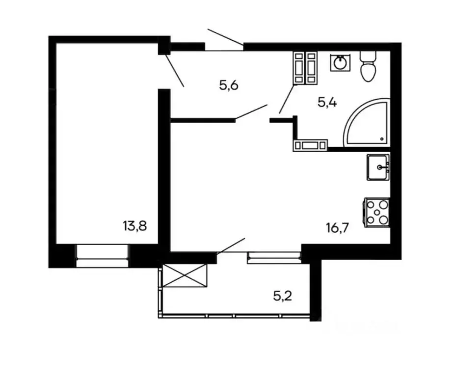 1-к кв. Севастополь ул. Токарева, 18Дк1 (46.7 м) - Фото 2