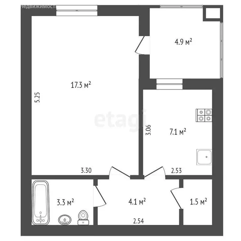 1-комнатная квартира: Евпатория, проспект Победы, 47 (34.3 м) - Фото 1