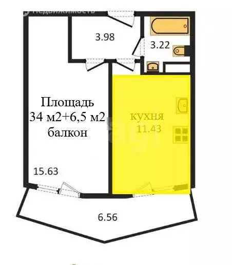1-комнатная квартира: Санкт-Петербург, Планерная улица, 87к1 (34 м) - Фото 1
