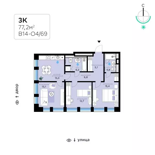 3-комнатная квартира: Москва, микрорайон Рублёво-Архангельское, ЖК ... - Фото 0