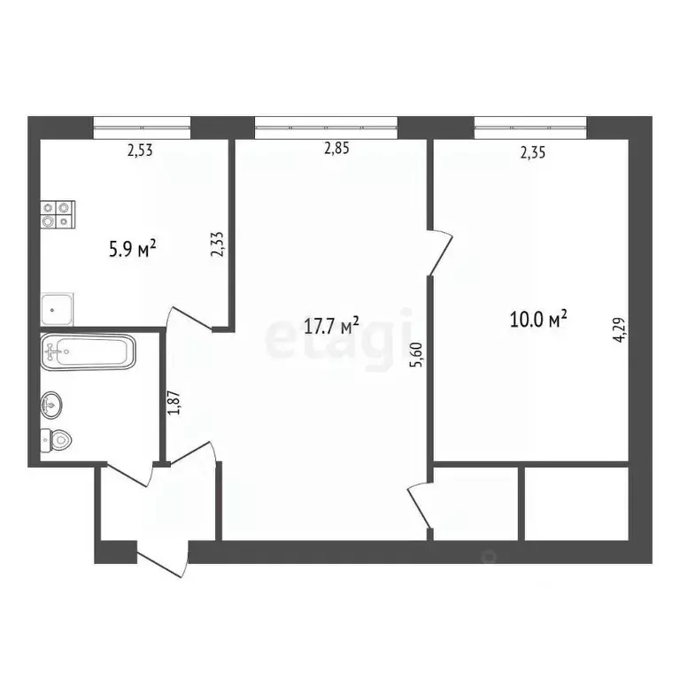 2-к кв. Калужская область, Обнинск ул. Победы, 5 (40.1 м) - Фото 2